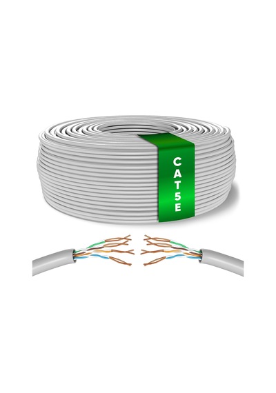 100 M Ethernet Ağ Kablosu Cat 5e, Lan Ağ Kablosu, Hızlı Ve Güvenilir İnternet İçin, Awg24 Toplu Kablo Cat 5e Bulk Kablo 1 Gbps, 100 Mhz, Utp Cca 100 Metre, Gri
