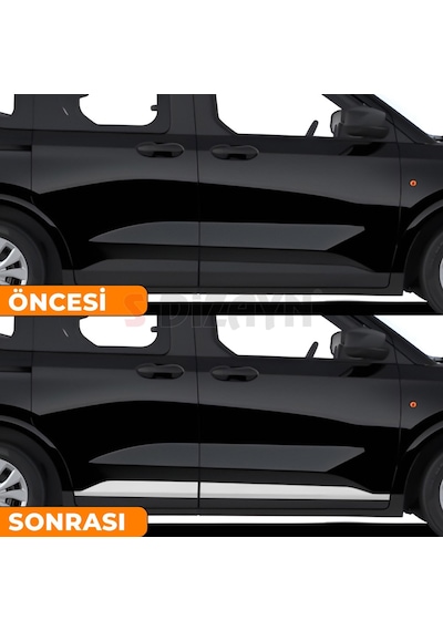 S-dizayn Ford Courier Krom Yan Kapı Çıtası 4 Prç. 2023 Üzeri A+ Kalite