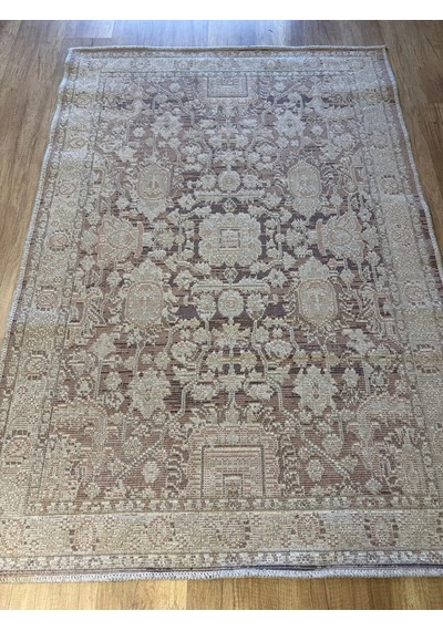 Luxess Halı Alpaca 1192 Taba Eskitme Desenli Makine Halısı Çok Renkli
