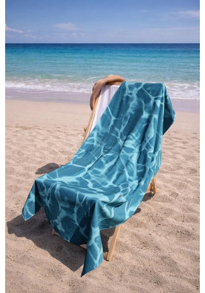 Kadife 100x180 Cm Desenli Modern Plaj Havlusu Baveno Desen001