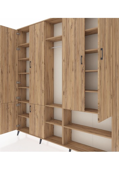 Arges Dolap 15 Raflı 5 Kapaklı Tek Askılı 220x30x243 Çam-çam/çam Atlas Çam/atlas Çam Arges Dolap 15 Raflı 5 Kapaklı Tek Askılı 220x30x243 Çam-çam/çam Atlas Çam/atlas Çam