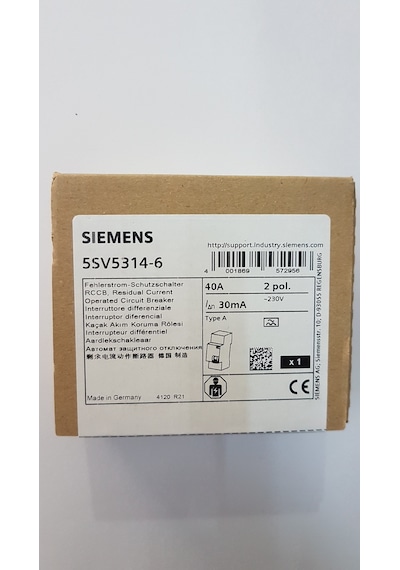 Siemens 5SV3314-6 1X40A 30MA 1F+N TİP-A Kaçak Akım Rölesi