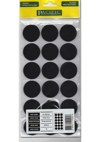 Pacific 6135 Bl Yapışkanlı Keçe 35 Mm Siyah - Ybve-704224