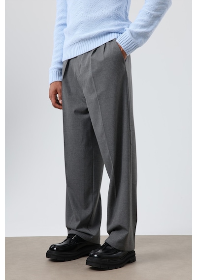 Vamos Baggy Fit Kumaş Pantolon 30-795-1 Gri