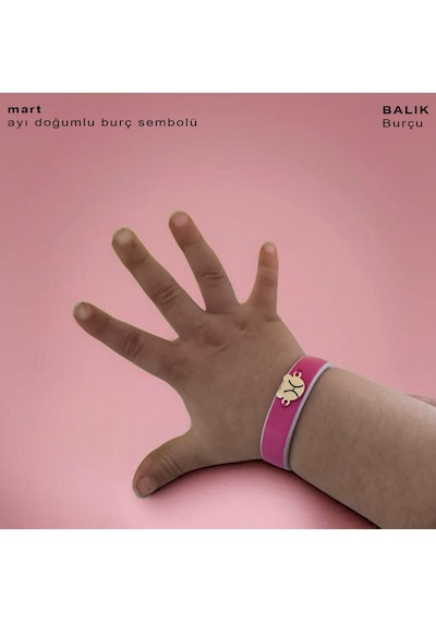 Archin Mart Ayı Doğumları İçin Pembe Derili Ayıcık Motifli 14 Ayar Altın Plakalı Hediye Bileklik-458ay Mart Archin Mart Ayı Doğumları İçin Pembe Derili Ayıcık Motifli 14 Ayar Altın Plakalı Hediye Bileklik-458ay Mart
