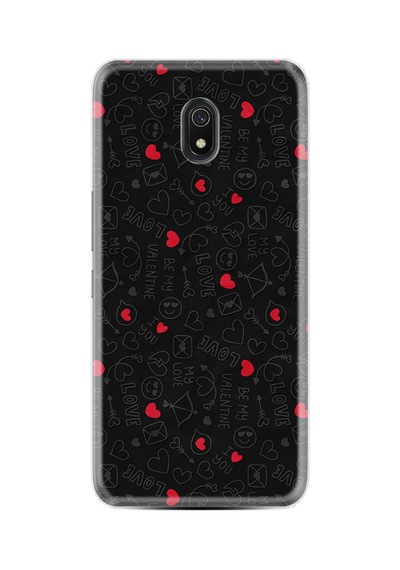 Xiaomi Redmi 8a Kılıf Boutique Baskılı Resimli Siyah Kalp Ve Ok Pcode -064