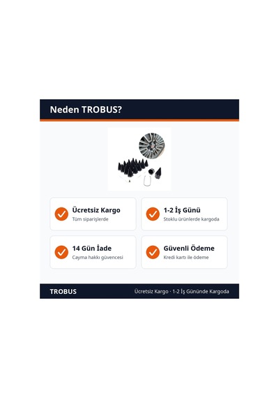 Trobus Sökme Aparatlı Sivri Bijon Kapağı Seti 20 Adet 19 Mm Siyah