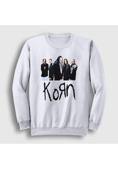 Presmono Unisex Members Korn Sweatshirt Beyaz
