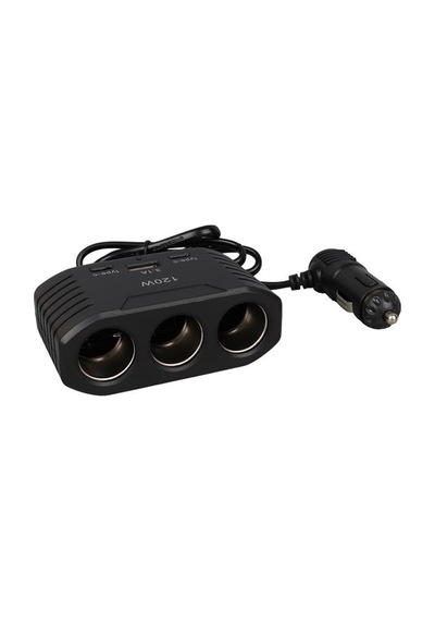 Olesson 2012 12-24v Çift Type-c - Tek Usb Girişli 120w 80cm Kablolu 3 Lü Araç Çakmak Çoklayıcı