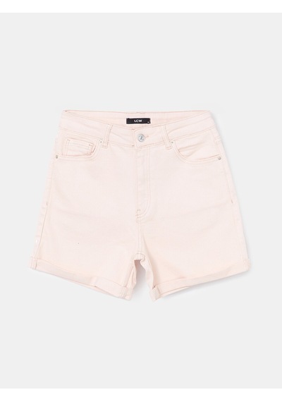 Lcw Jeans Pembe Mom Fit Kadın Jean Şort