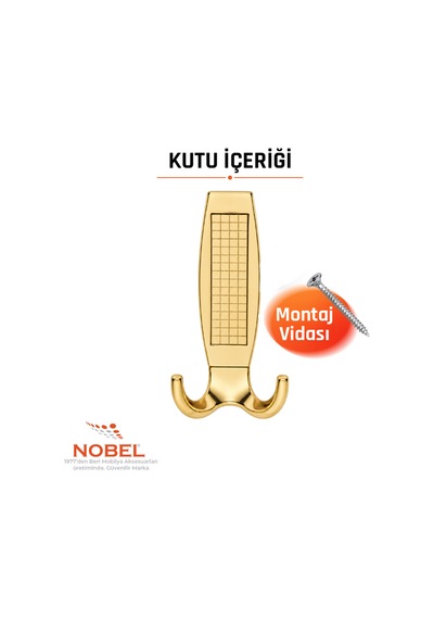 Eli Za Portmanto Askısı, Metal Vestiyer Askısı, 208 Gr, Dolap Ve Duvar Askılığıaltın Vidalı Altın