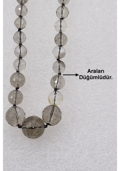 Dumanlı Kuvars Kolye - El İşi Süzme Tasarım 310-6 Siyah