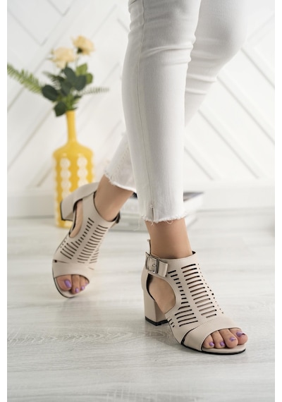 Nesil Shoes Conf 111 Ten Fermuarlı Yazlık Kadın Ayakkabı-ten Ten Rengi