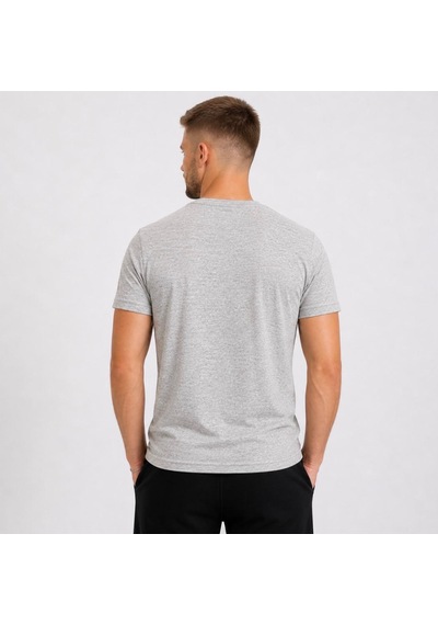 Axxel Erkek Kahve Melanj Kısa Kollu Pamuk T-shirt-d405 Kahverengi Melanj