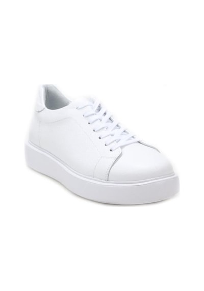 Papuçcity Babucci 110 Hakiki Deri Erkek Sneakers Spor Ayakkabı Beyaz