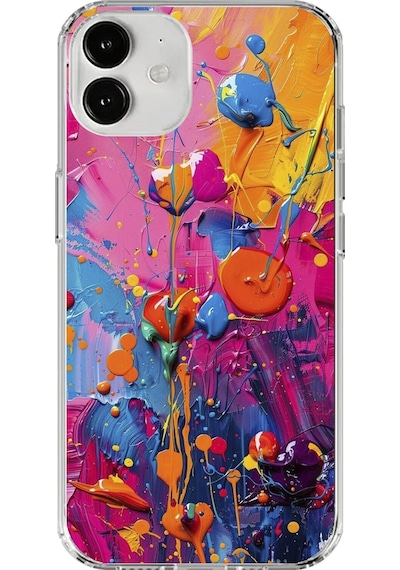Apple Uyumlu iPhone 12 Mini Şeffaf Kılıf Graffiti 3 Tasarımlı