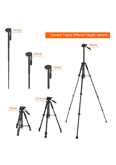 Q222 Profesyonel Tripod-monopod, Telefon Tutucu Ve Çanta li 152cm Maksimum Yükseklik