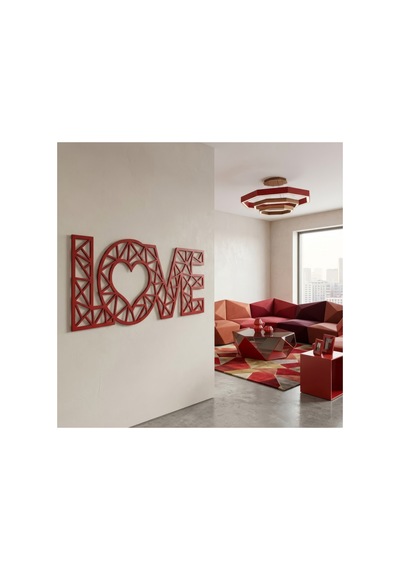 Love Yazı Metal Duvar Tablosu - Metal Duvar Sanatı - Siyah - 20 X 50 Cm