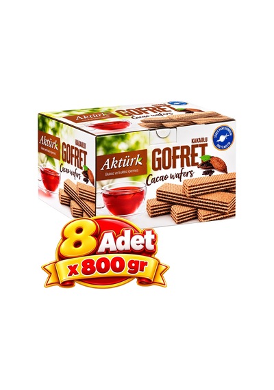 Aktürk Gofret Kakaolu 800 Gr X 8 Kutu
