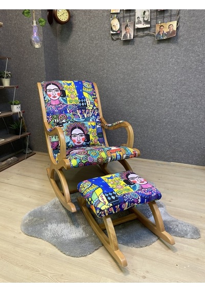 Asedia Rustik Naturel Frida Sallanan Sandalye Dinlenme Koltuğu
