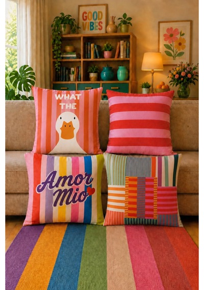 What The Duck Dopamin Renkli Popüler 4 Lü Kırlent Kılıfı, Renkli Maksimalist Modern Koltuk Salon Bahçe Teras Balkon Dekor Ev Dekorasyon Çok Renkli - 876061183 Çok Renkli What The Duck Dopamin Renkli Popüler 4 Lü Kırlent Kılıfı, Renkli Maksimalist Modern Koltuk Salon Bahçe Teras Balkon Dekor Ev Dekorasyon Çok Renkli - 876061183 Çok Renkli