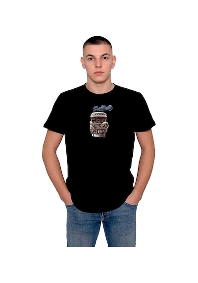 Coffee Bisiklet Kahve Duman Barista Vintage Tişört Unisex T-shirt 001