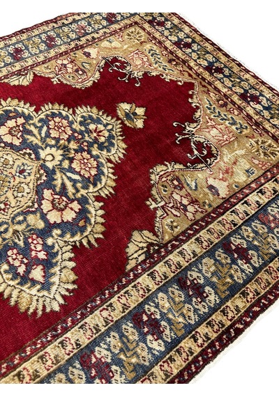 El Dokuma Antika Bürüngüz Halısı 137x195 Kök Boya %100 Yün Halı