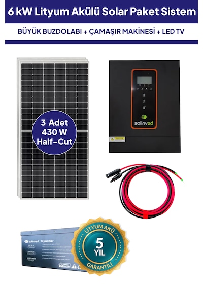 6 Kw Lityum Akülü Solar Güneş Enerjisi Sistemi