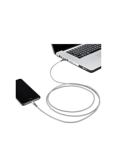 Omars MFI Sertifikalı USB to Lightning iPhone / Apple Uyumlu iPad  Hızlı Şarj ve Data Kablosu 1 Metre Gri
