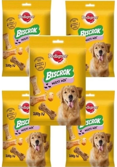 Pedigre Biscrok Multi Mix 200gr X 5 Paket Köpek Ödül Bisküvi Köpek Ödül Maması