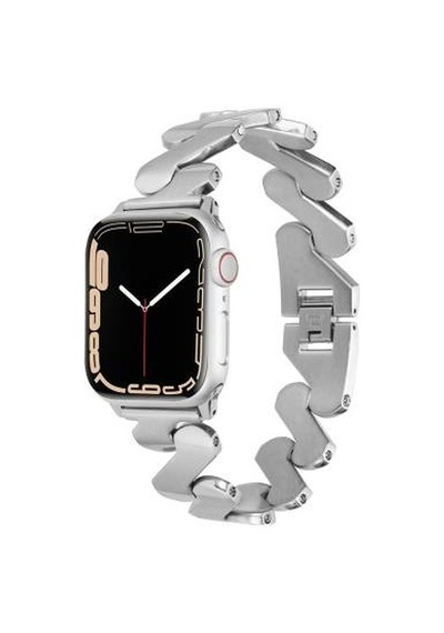 Apple Watch Uyumlu Ultra 49mm Kordon Krd-80 Metal Strap Kayış - Gümüş