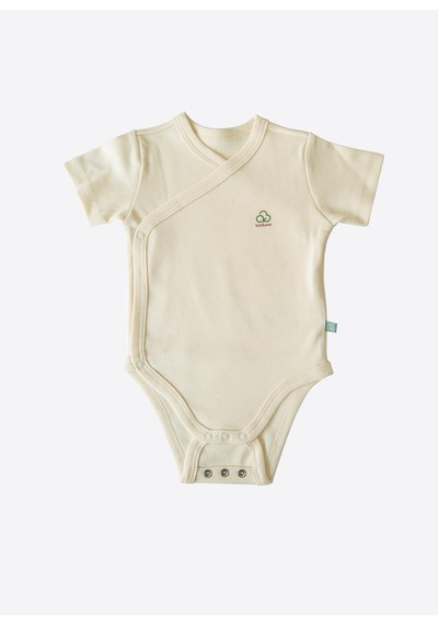 KitiKate Organik New Basic Uzayan Kruvaze Kısa Kol Body Natural Krem