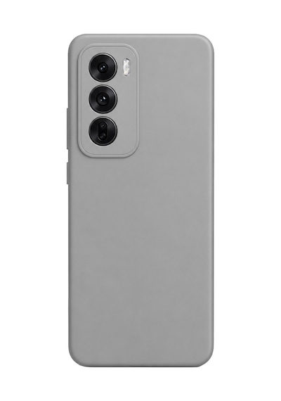 Oppo Reno 12 Pro Uyumlu İçi Kadife Kaplamalı Silikon Kılıf Airline Serisi Gri