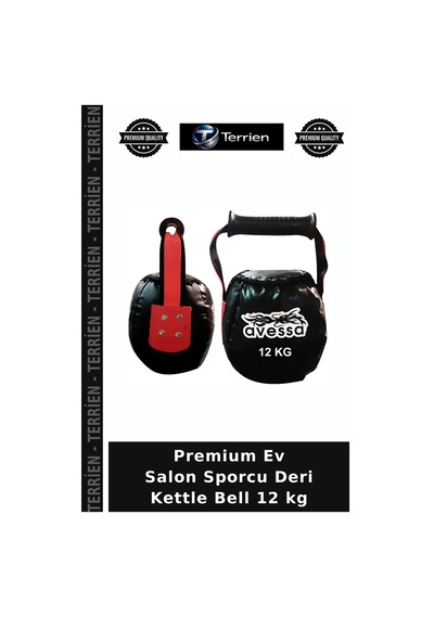 Premium Ev Salon Sporcu Deri Kettle Bell 12 Kg