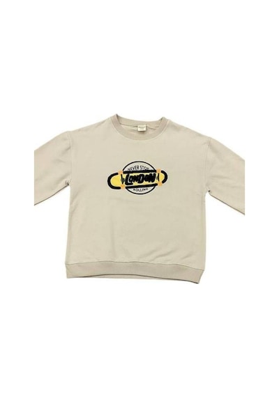 Zekids Erkek Çocuk London İşlemeli Sweatshirt-14233 Taş