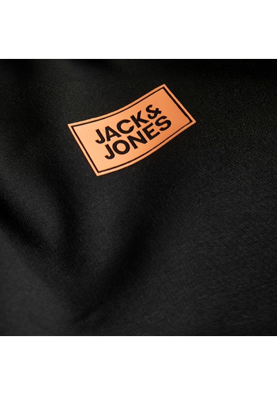 Jack & Jones Erkek Gögüs Baskili Regular Fit Bisiklet Yaka Sweatshirt - Rush - 12298426 Siyah