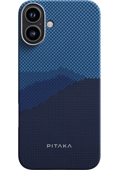 Apple Uyumlu iPhone   16 Kılıf   Magsafe Özellikli Aramid Fiber Pitaka Tactile Woven Starpeak Serisi Over The Horizon