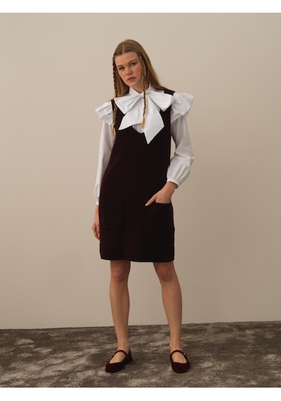 Xint Bordo Oversize Elbise 850924