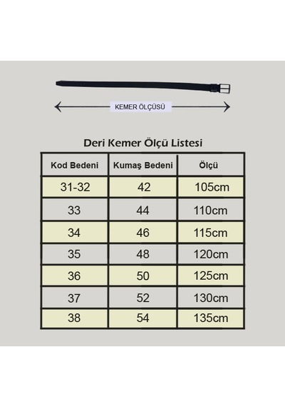 Efluce Erkek Hakiki Deri Kemer 4cm Taba