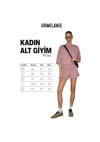Grimelange Petal Kadın Esnek Kumaşlı Beli Lastikli Relaxed Fit Pembe Şort Pembe