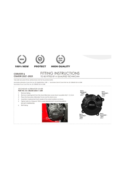 Honda Cb650r 2021-2025 Motor Koruma Kapağı Seti Gb Racing-427