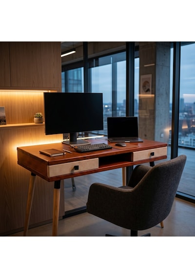 Mobenta Modest Desk: Masif Çalışma & Laptop Masası 2 Çekmece 1 Bölme - 120x60 Bk-bz Bakır-krem Mobenta Modest Desk: Masif Çalışma & Laptop Masası 2 Çekmece 1 Bölme - 120x60 Bk-bz Bakır-krem