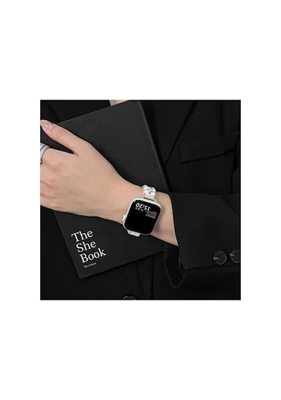 Huawei Watch Fit 3 / Fit 4 / Fit 4 Pro / Fit 5 / Fit 5 Pro Uyumlu İncili Tasarım Işıltılı Parlak Taş