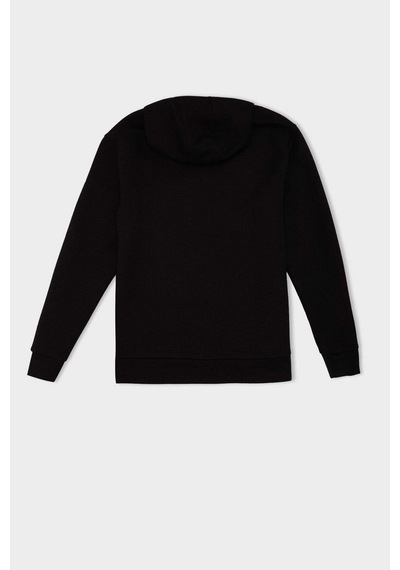 DeFactoFit Standart Fit Kapüşonlu Kapitoneli Sporcu Sweatshirt D0752AX24AUBK81