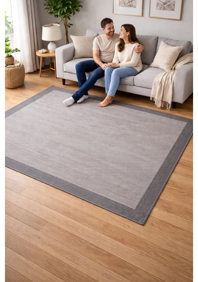 Mess Modern Dekoratif Yumuşak Dokulu Sisal Halı 3933 Gri Antrasit Çok Renkli