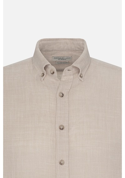 AC&Co / Altınyıldız Classics Erkek Koyu Bej Slim Fit Dar Kesim %100 Pamuk Düğmeli Yaka Gömlek Koyu Bej AC&Co / Altınyıldız Classics Erkek Koyu Bej Slim Fit Dar Kesim %100 Pamuk Düğmeli Yaka Gömlek Koyu Bej