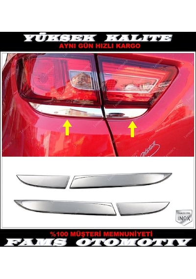 Renault Clio 4 Hb Krom Stop Kaşı 4 Prç P.Çelik 2012-2018 Renault Clio 4 Hb Krom Stop Kaşı 4 Prç P.Çelik 2012-2018
