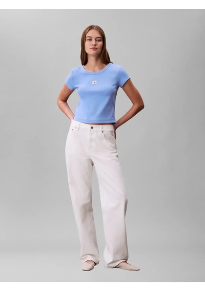 Calvin Klein Woven Label 2x2 Baby, C32, Xxs Mavi Kadın T-shirt