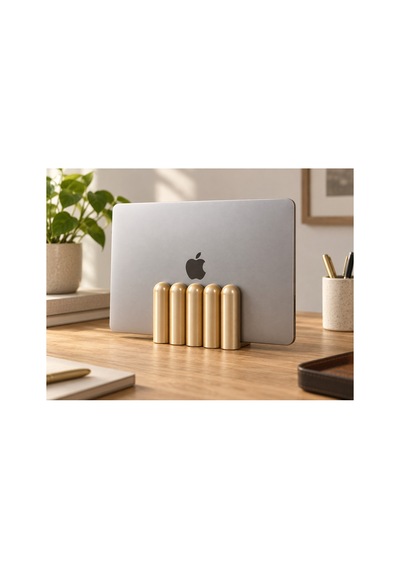 Dora Dekoratif Dikey Macbook Standı - Metalik Altın