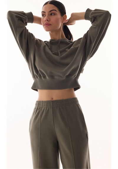 Penti Haki Kapüşonlu Crop Sweatshirt